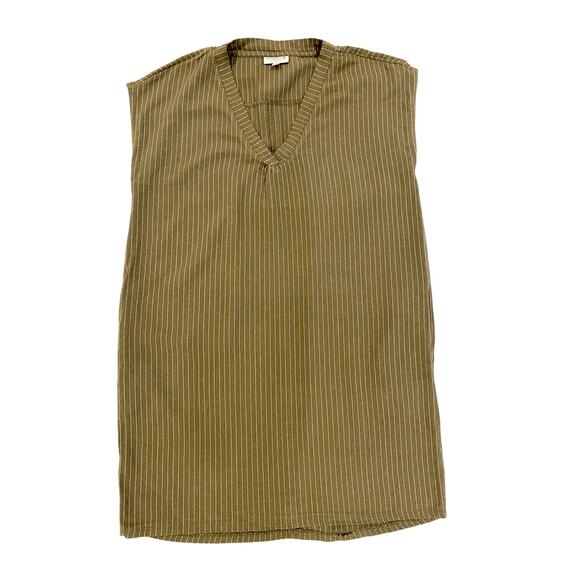 Minimalist Japanese-Inspired Green Stripe Dress Size M Studio B by Bobeau - Picture 1 of 7